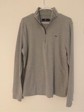 Vineyard Vines Light Gray Half-Zip Pullover Sweater
